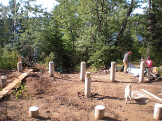 Footing for lakeshore cabin, Ely, www.huismanconcepts.com