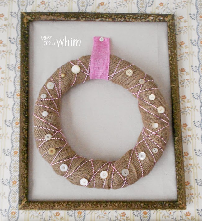 Vintage Button and Bakers Twine Repurposed Wreath from Denise on a Whim