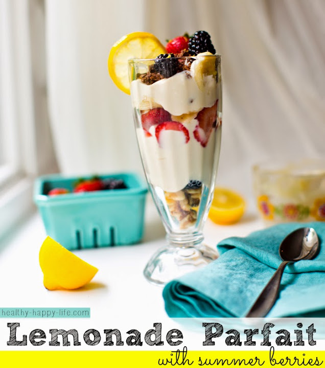 Lemonade Parfaits with fresh summer berries & crunchies. Vegan Recipe