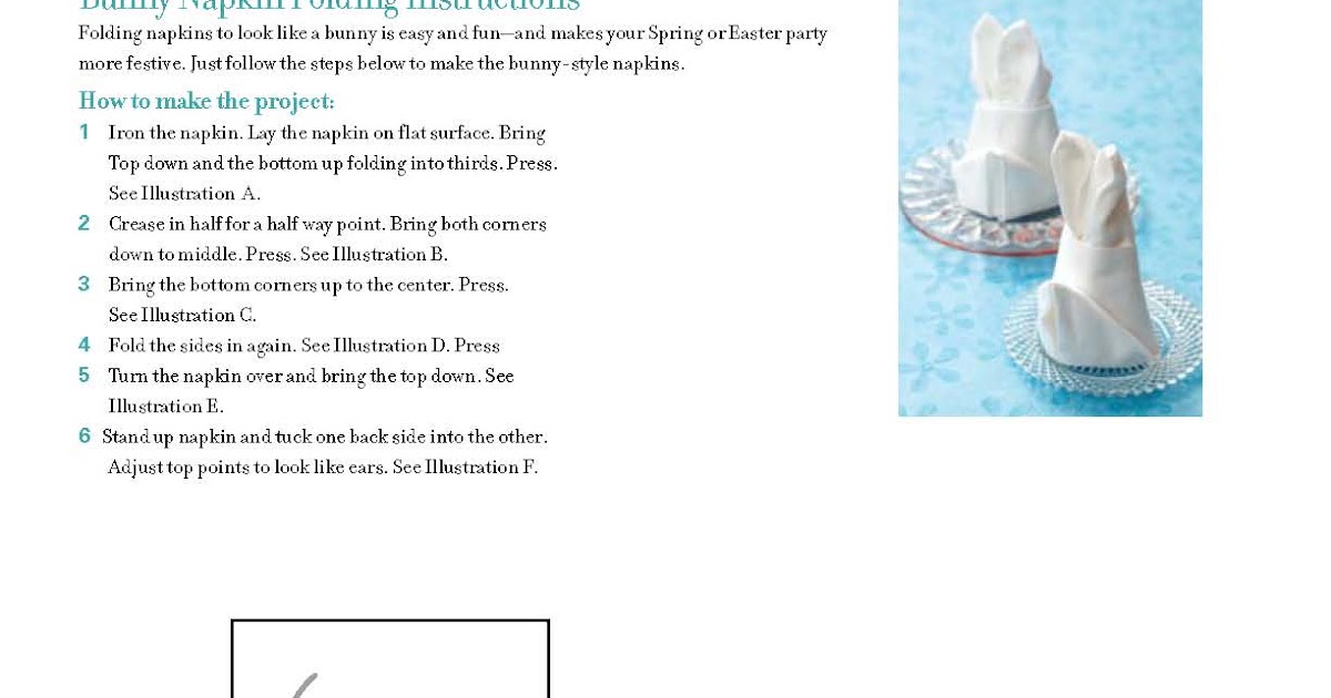 Creating Together Journal Bunny Napkin Folding