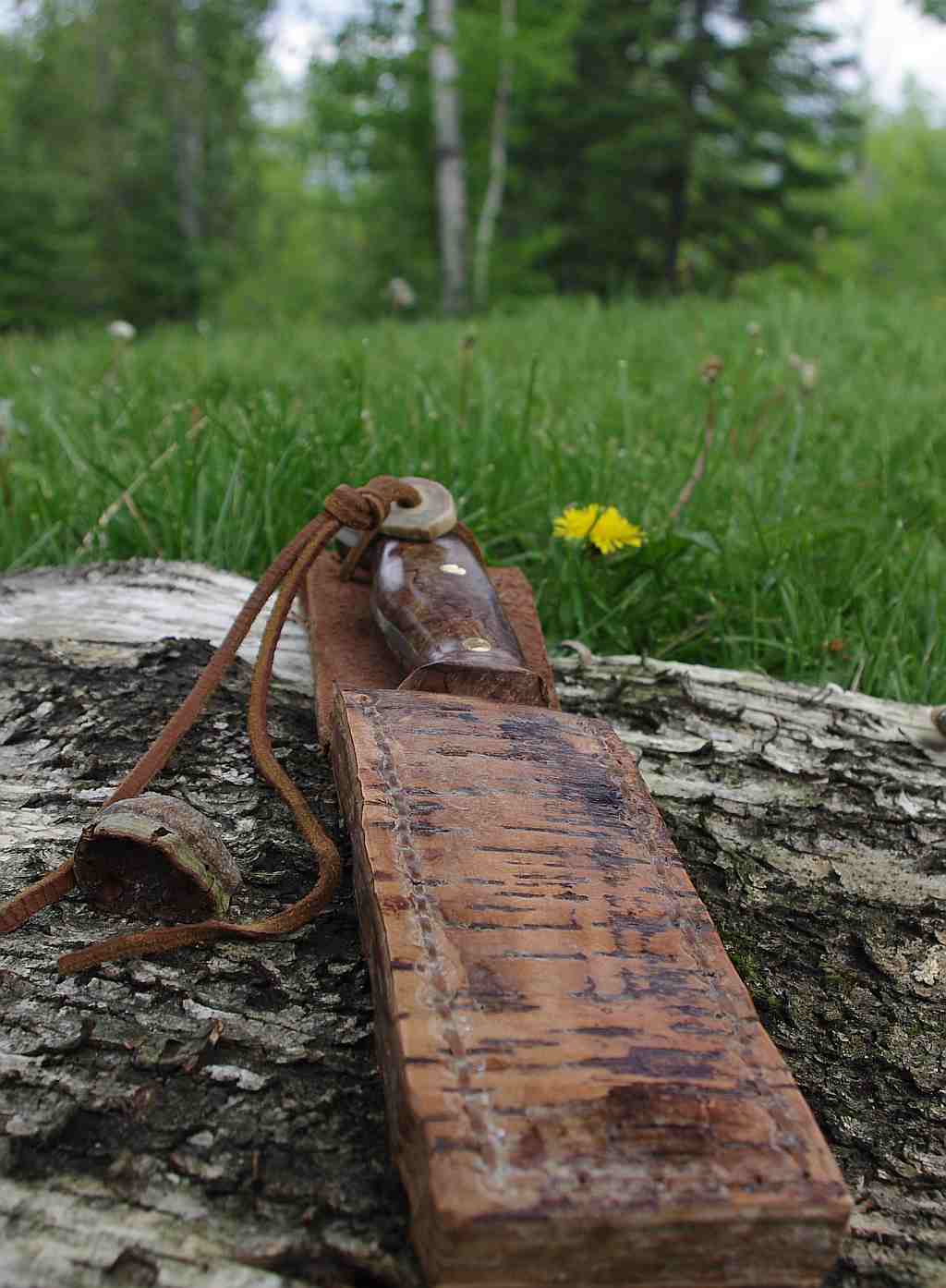American Grouch Leather & Birch Bark Knife Sheath
