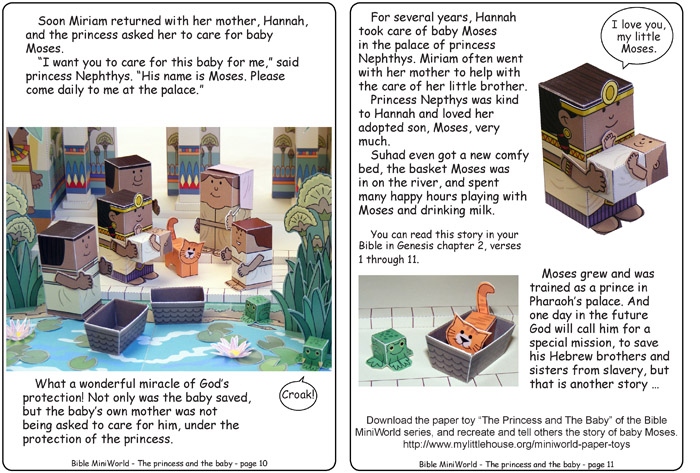 Bible Miniworld Paper Toys the Princess and the Baby Cut 