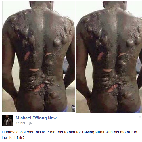Wife bathes husband with hot water for sleeping with her mother Wife bathes husband with hot water for sleeping with her mother