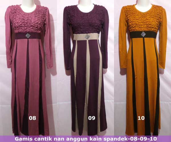 gamis cantik nan anggun kain spandek korea motif gamis cantik nan anggun kain spandek korea motif