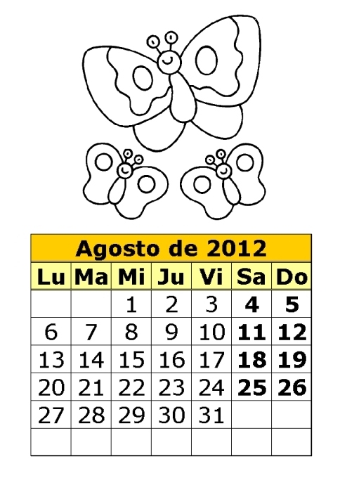 Calendarios Para Imprimir 2012 Agosto