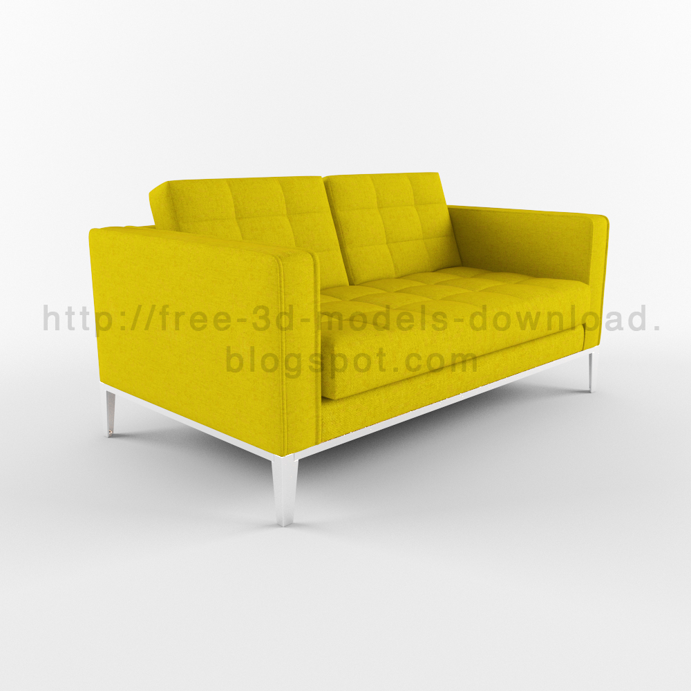 3d модель, 3d model, Ac Lounge, b&b, free download, furniture, sofa, yellow, диван, скачать бесплатно