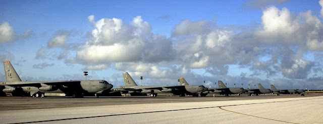 A row of B-52 Stratofortresses.