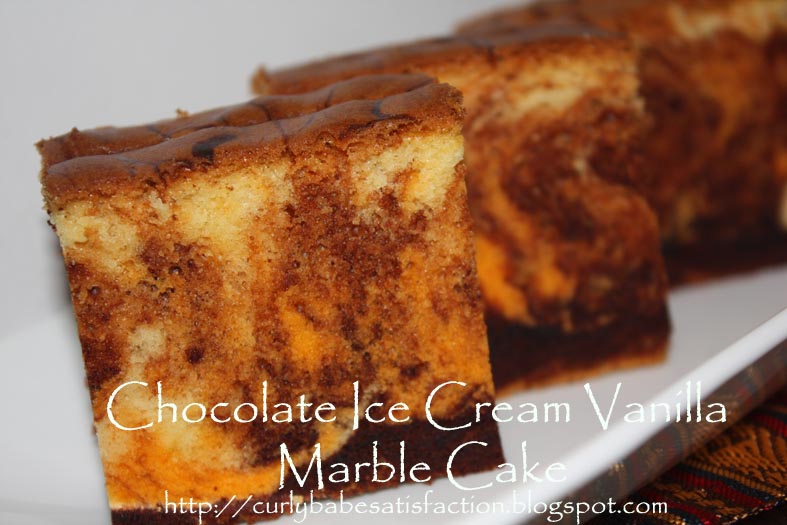 Curlybabe's Satisfaction Chocolate Ice Cream Vanilla Marble Cake