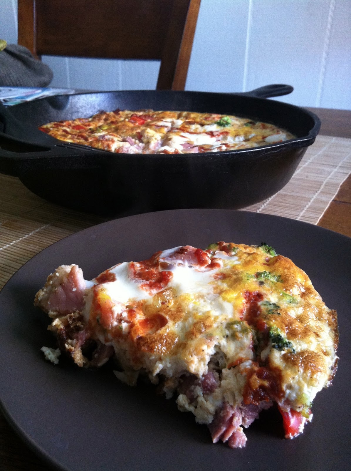 taylor made clean, lowcarb ham & veggie frittata