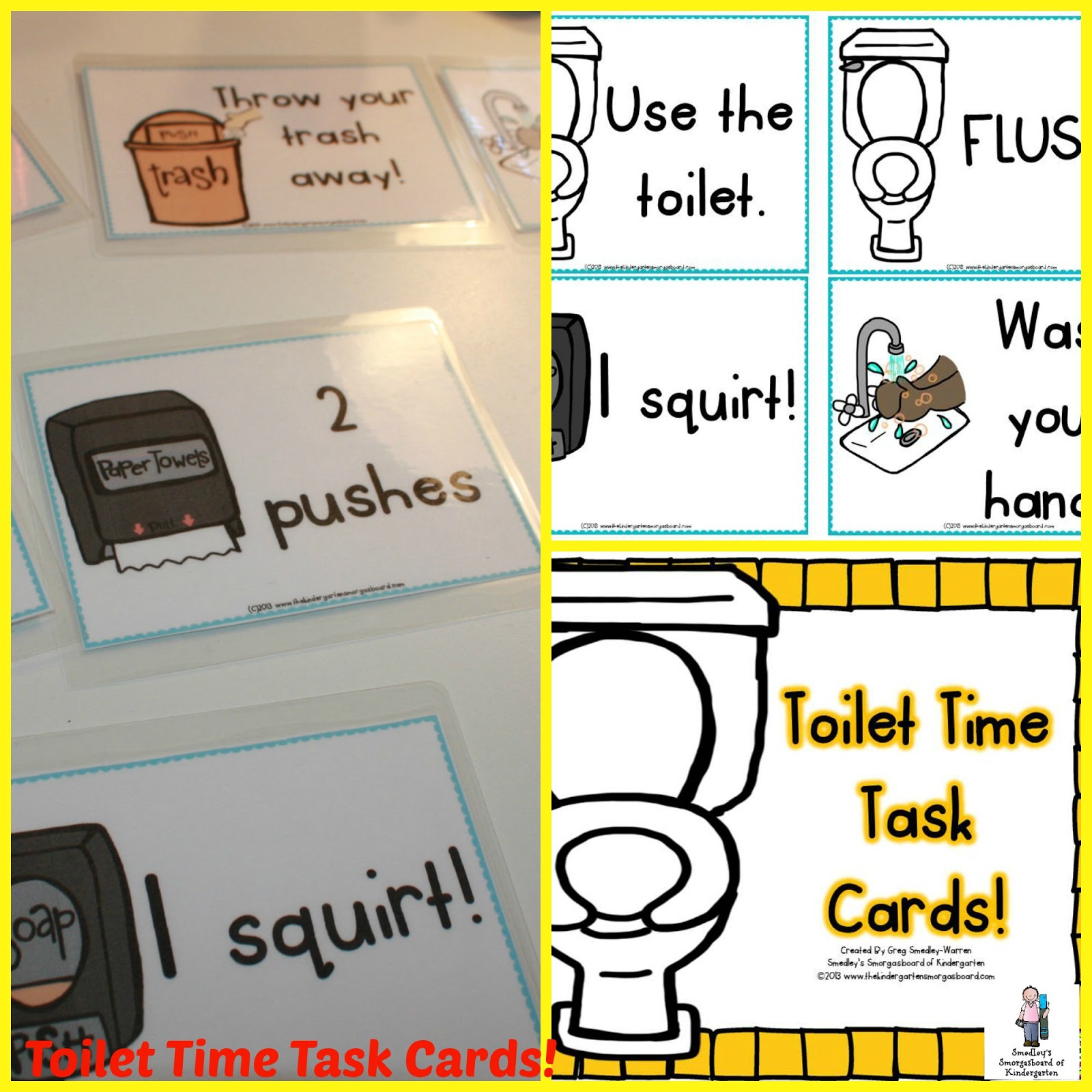 Bathroom task cards Kindergarten Classroom procedures