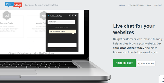 purechat live chat widget
