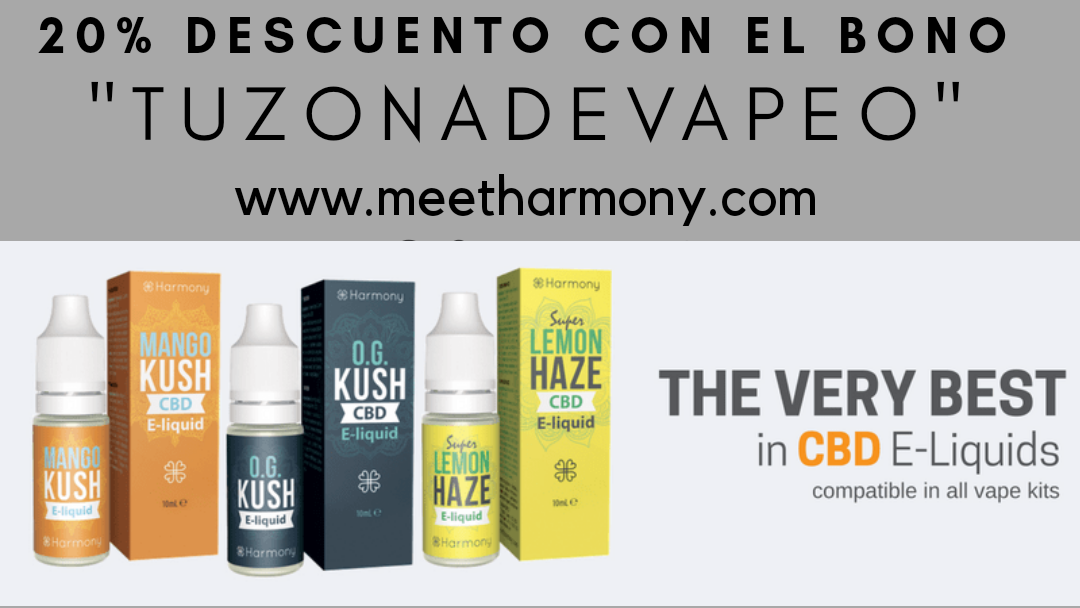 20% de descuento en liquidos CBD con el bono promocional "TUZONADEVAPEO"