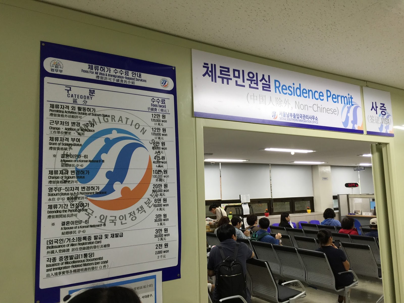 Seoul cafes F4 renewal procedure at Seoul Immigration Office