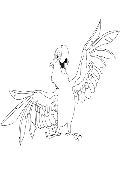 Character Coloring Page of Blue From Rio