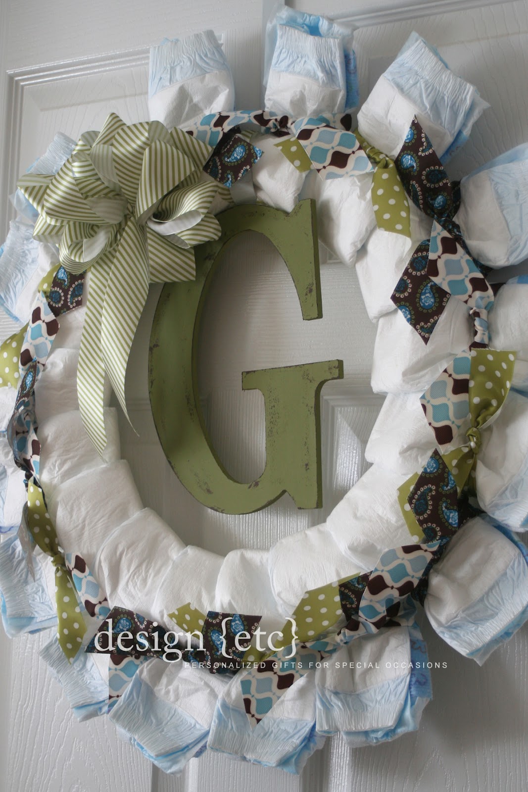 design {etc} baby boy diaper wreath...