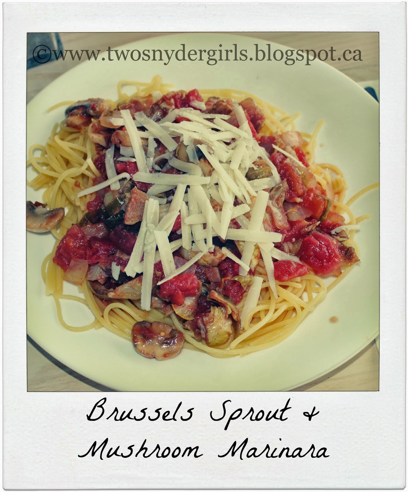 Our Retirement Days Brussels Sprout and Mushroom Marinara Sauce
