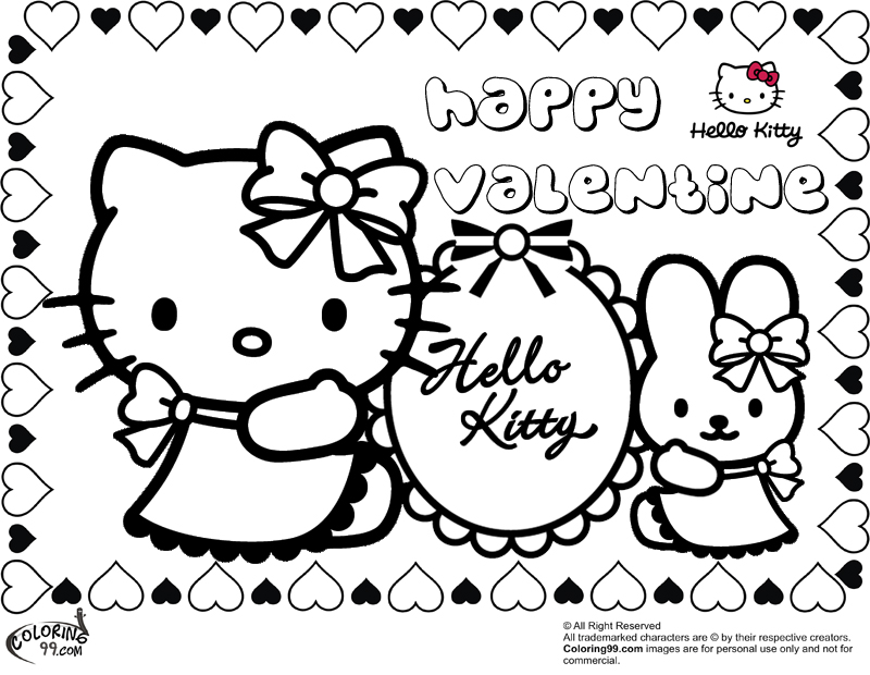 Hello Kitty Valentine Coloring Pages | Team colors