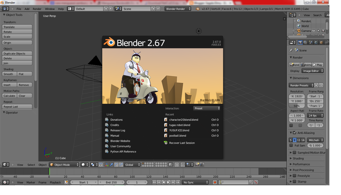 Penggunaan aplikasi blender untuk pemula Sagala Elmu