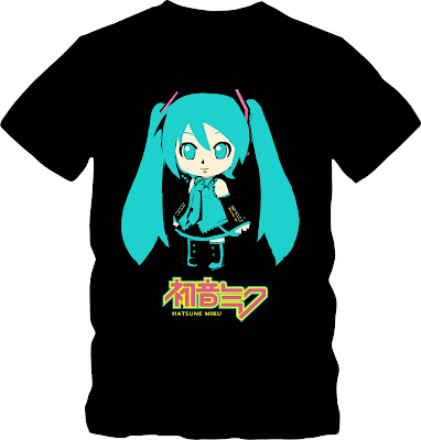 Kaos - T-shirt Chibi Hatsume Miku - Vocaloid by Kaka-jR Blogspot Presents