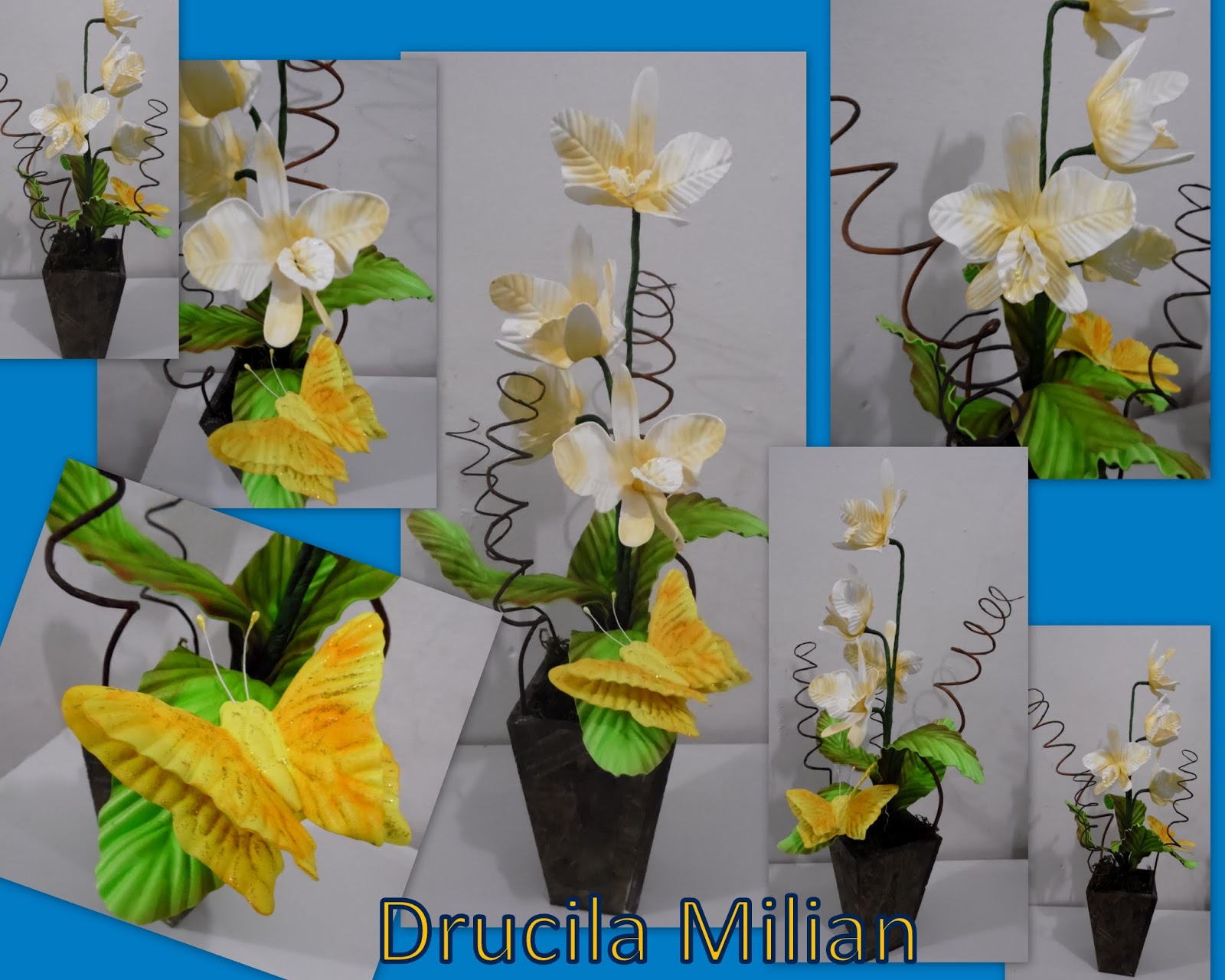 arteirices da dru orquídea em eva com borboleta amarela