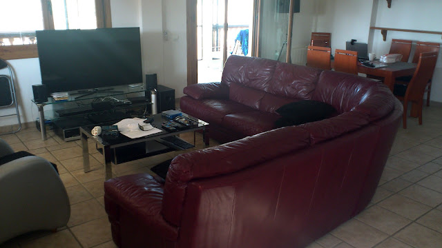 More work in progress, but this is a Natuzzi Italian leather corner suite can seat 6 more than comfortably and 8 cosily!