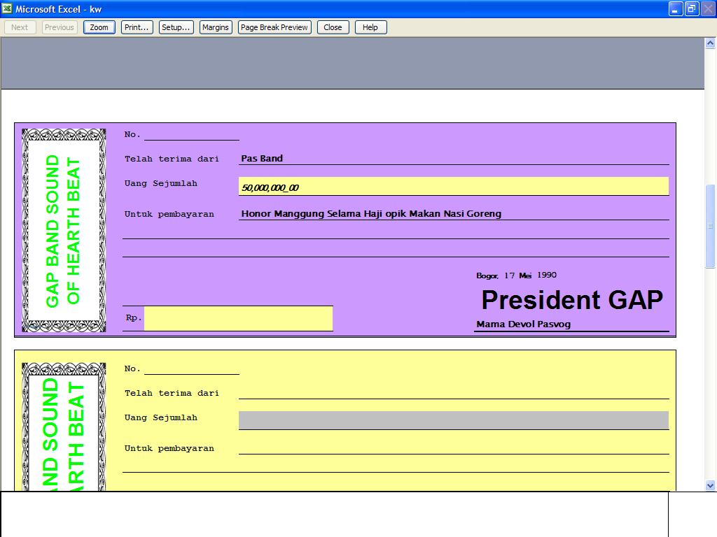 Download Kwitansi Format Excel