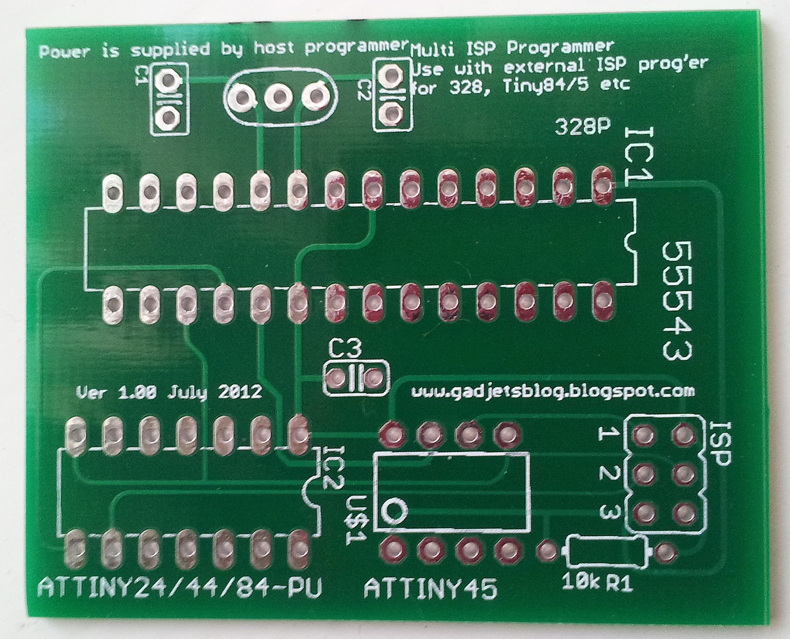 Gadjet's Blog 328p / ATtiny84/85 Programming Adapter PCB