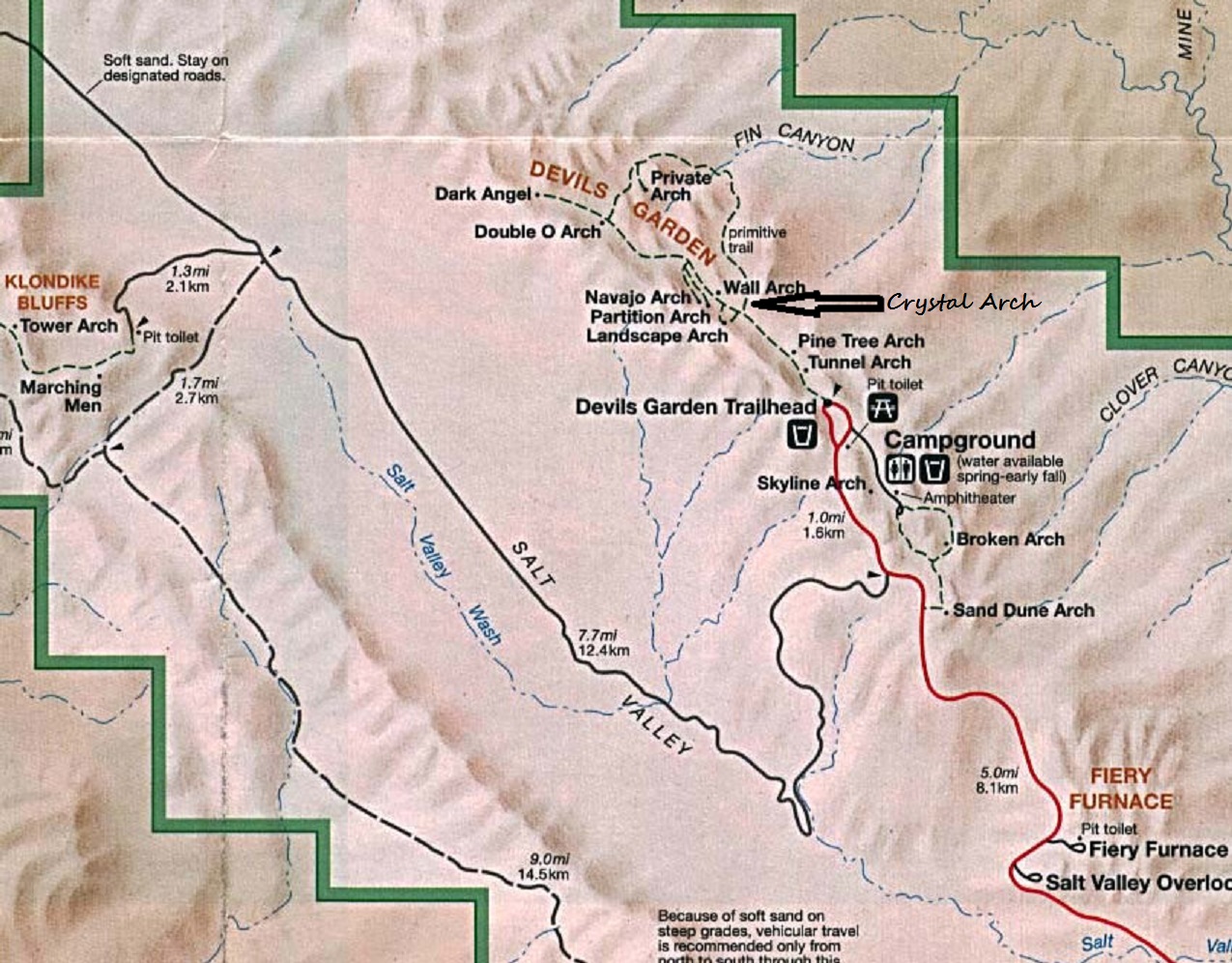 Devils garden trail map