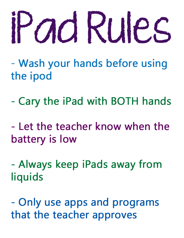 Miss Bartram's Classroom iPad Rules