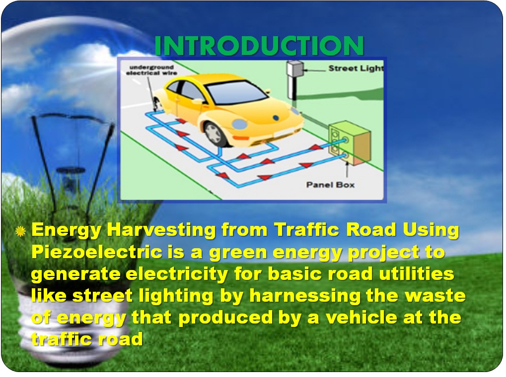 electrical generator using piezo electric effect from passing
