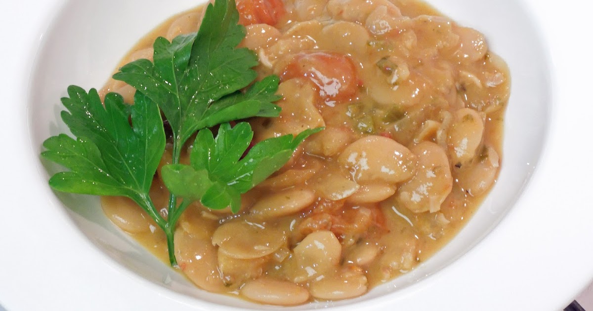 The Joyous Kitchen Butter Beans Braised with Tomatoes, Celery & Parsley