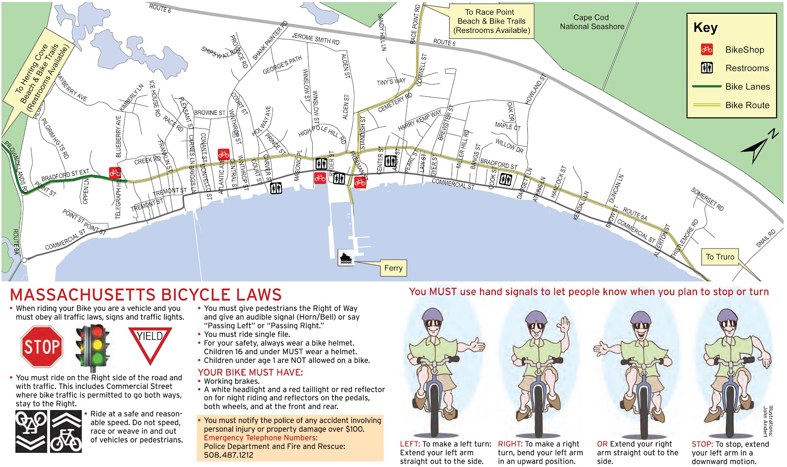 provincetown / cape cod, ma / 02657 New Provincetown Bicycle Map and