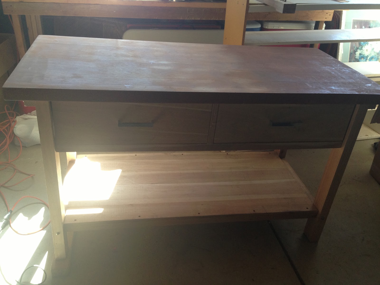 Six Shootin' Mama DIY workbench to kitchen island transformation
