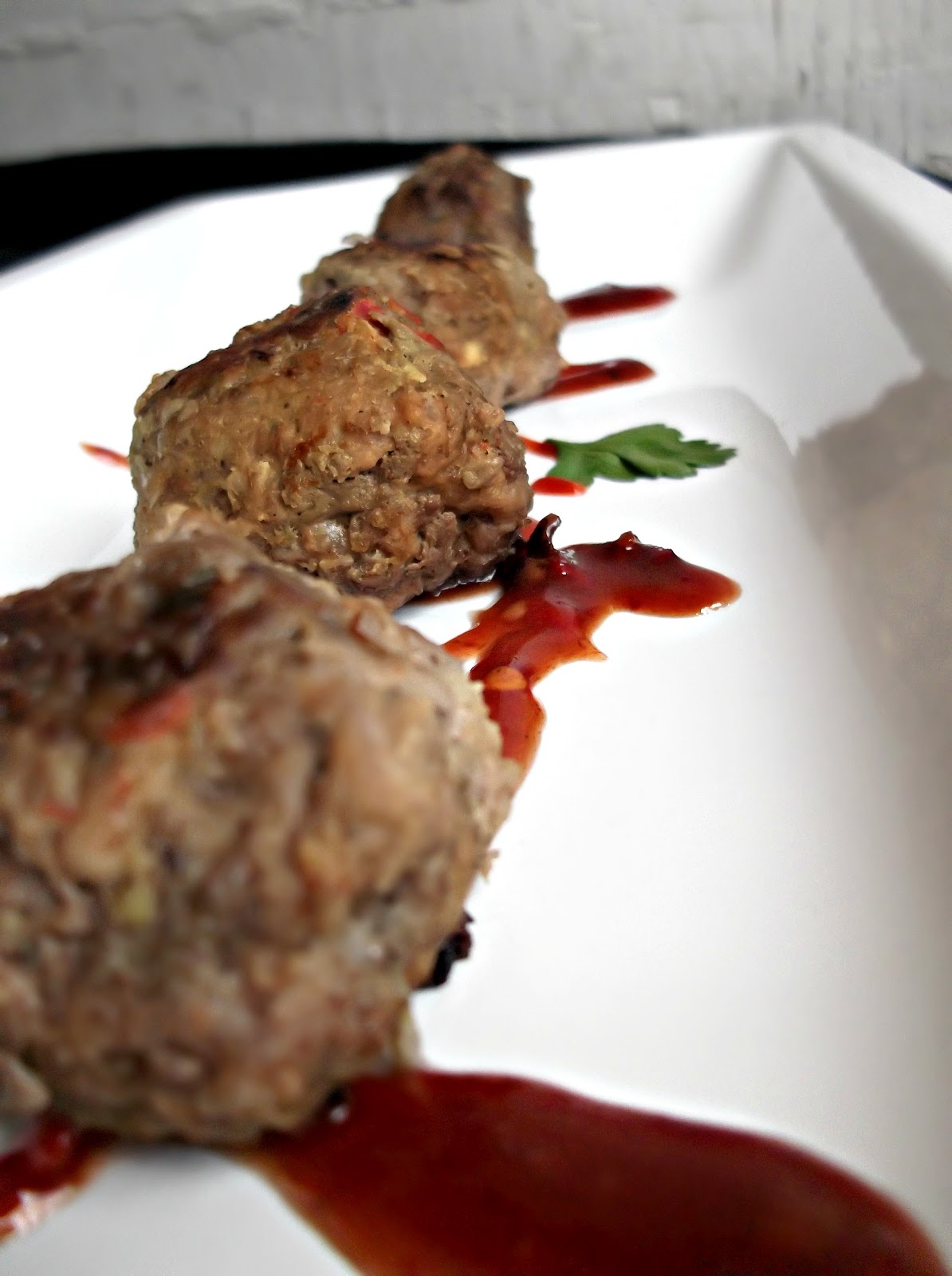 Lick The Spoon Luke's Spicy Meatballs with Plum Sauce
