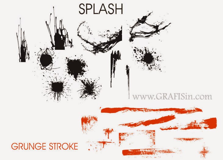 Koleksi Artistic Media Grunge Stroke & Splah Corel Draw Tutorial