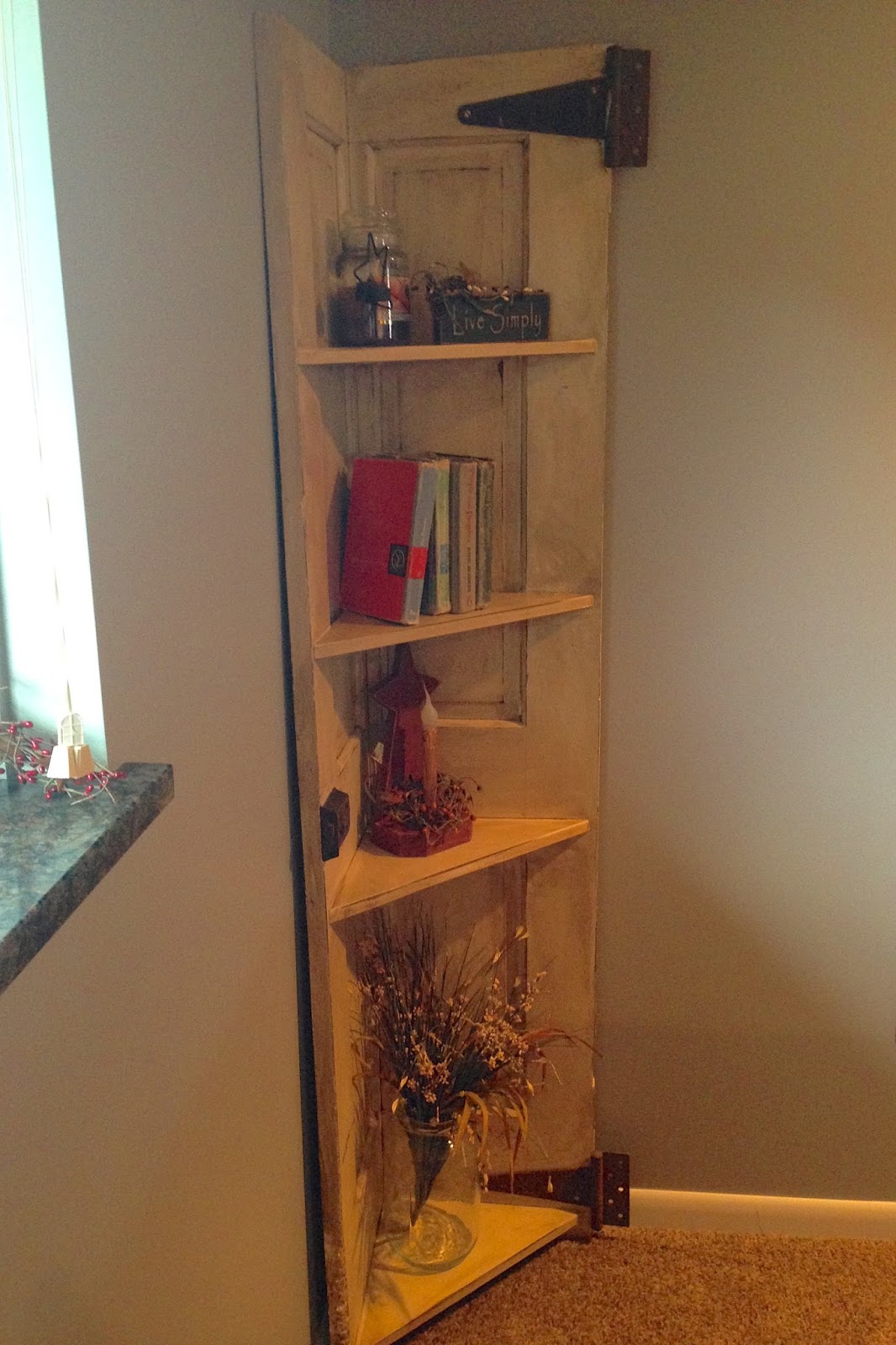 DIY Why Spend More Another door turned corner shelf