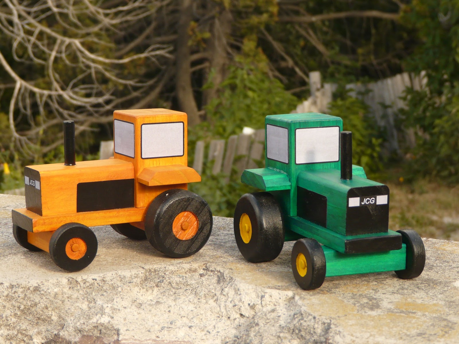 tractor de madera para niños