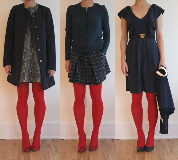 Wear It Five Ways Red Tights Elle Blogs