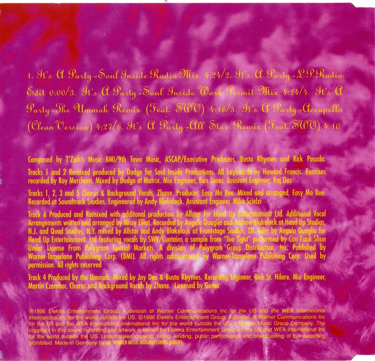 highest level of music Busta Rhymes Feat. Zhane Its A Party(UK_CDM