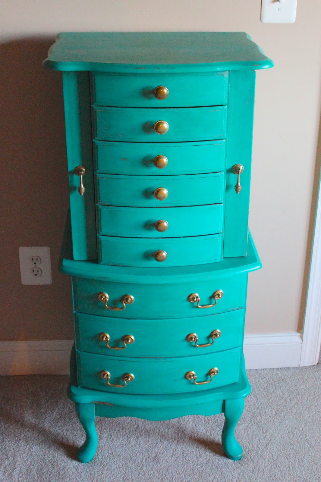 House of FabForLess Turquoise Jewelry Armoire!
