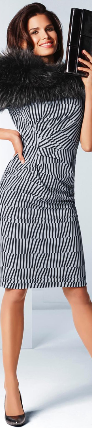 MADELEINE Black/White Print Dress