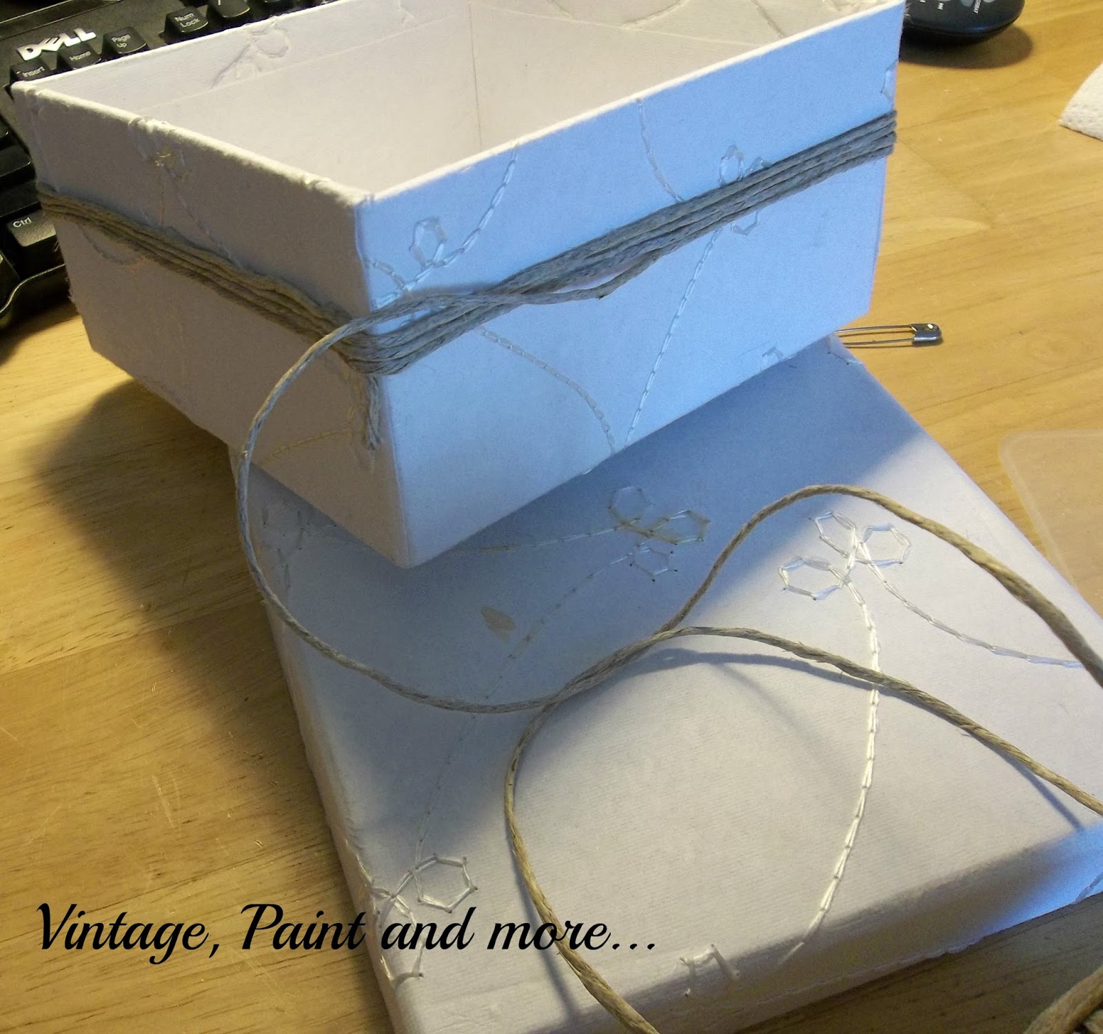 Twine Wrapped Box Vintage, Paint and more...