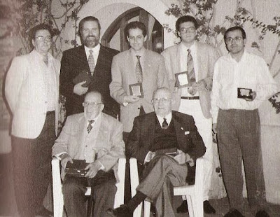 Reencuentro de siete presidentes del Club Ajedrez Tarragona en el cincuentenario del club, 1997