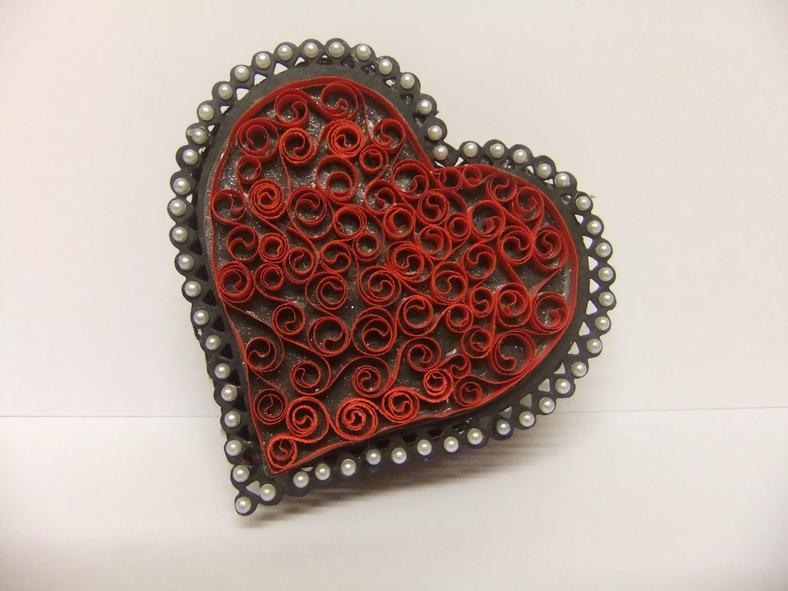 Love and Lace Heart Shape Quilled Trinket Box Sheetal's Nook