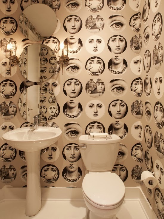 Modern Fornasetti Plates Wallpaper for Large Space
