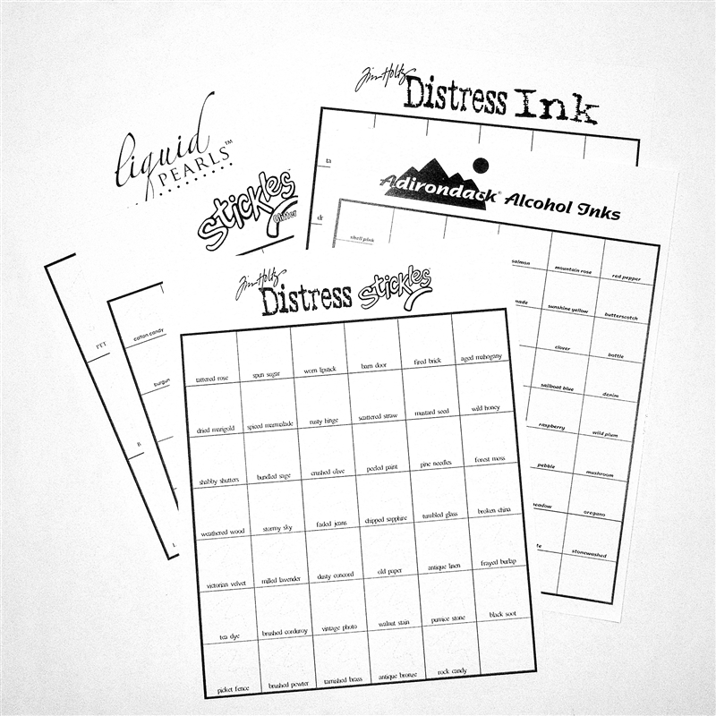 Ranger Tim Holtz Distress Ink Chart