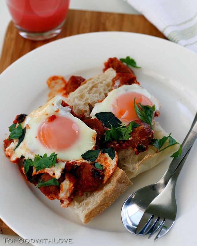 To Food with Love Eggs Cooked in Tomato Sauce and Liebster Award