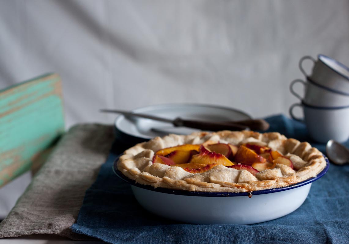 Little upsidedown cake Plum and Peach Almond Pie