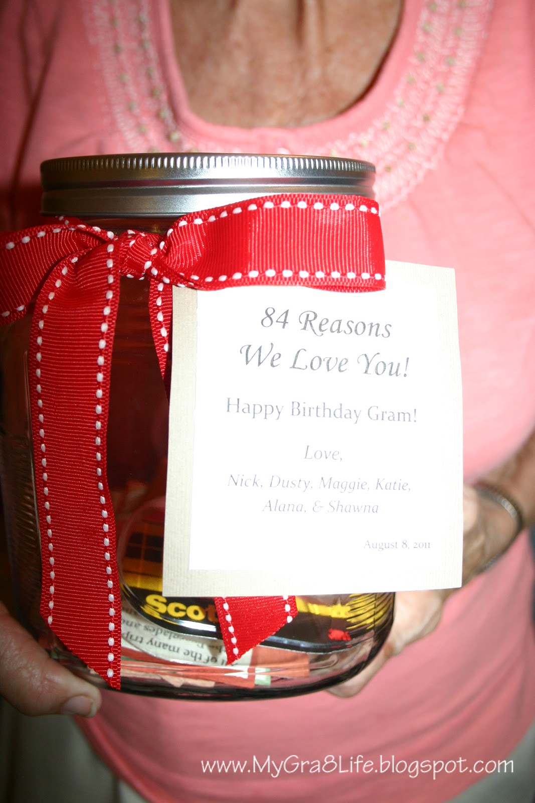 My Gra 8 Life Neat Sentimental Gift for Grandparent "Reasons We Love