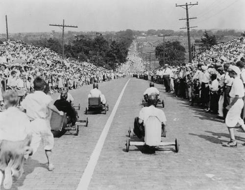 The very first Soap Box Derby Run, 1934.